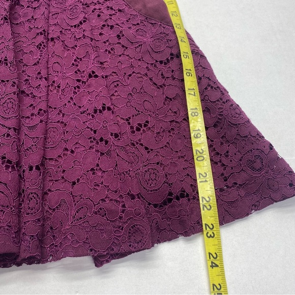 Free People Purple Fit and Flare Lace Mini Dress Cut Out Back Side Zipper - Picture 9 of 10